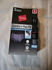 HANES MENS COMFORT FLEX FIT BRIEFS  FIT COOL BREATHABLE 3 PAIR Size Small