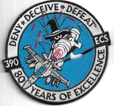 USAF PATCH  390 ECS F-18 GROWLERS 80 ANNIVERSARY US AIR FORCE SQUADRON PATCH