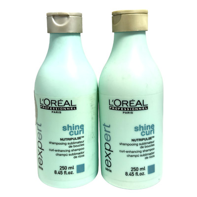 Loreal Expert Shine Curl Nutripulse Curl-Enhancing Shampoo 250ml/8.45oz LOT OF 2