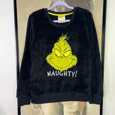 The Grinch Naughty List Christmas Black Fleece Top