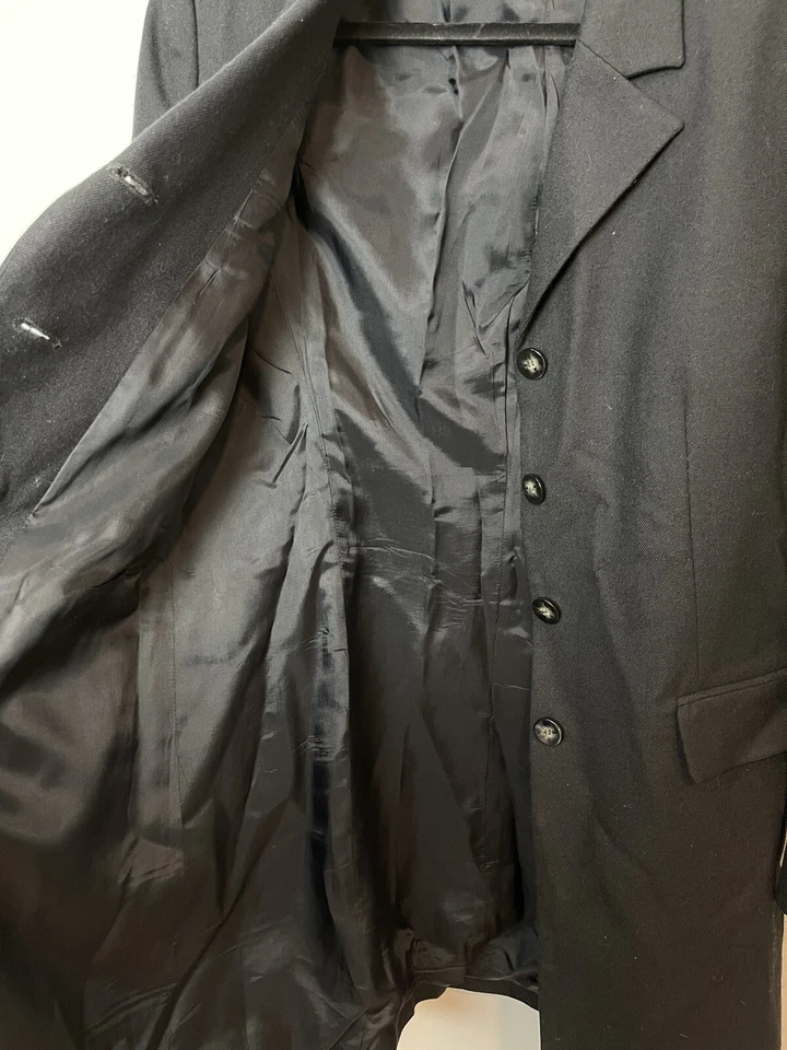 Andrea Viccaro женщин 10 шерсти Blazer Тренч куртка выемка лацкан классический BW - Изображение 4 из 4