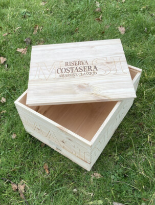 1 x 6 Flaschen Weinkiste mit Deckel - ECHT HOLZ WEINKISTE BOX HOCHZEITSGESCHENKE