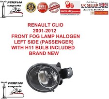 FOR RENAULT CLIO 2001-2012 FRONT FOG LAMP LIGHT HALOGEN LEFT SIDE & H11 BULB NEW