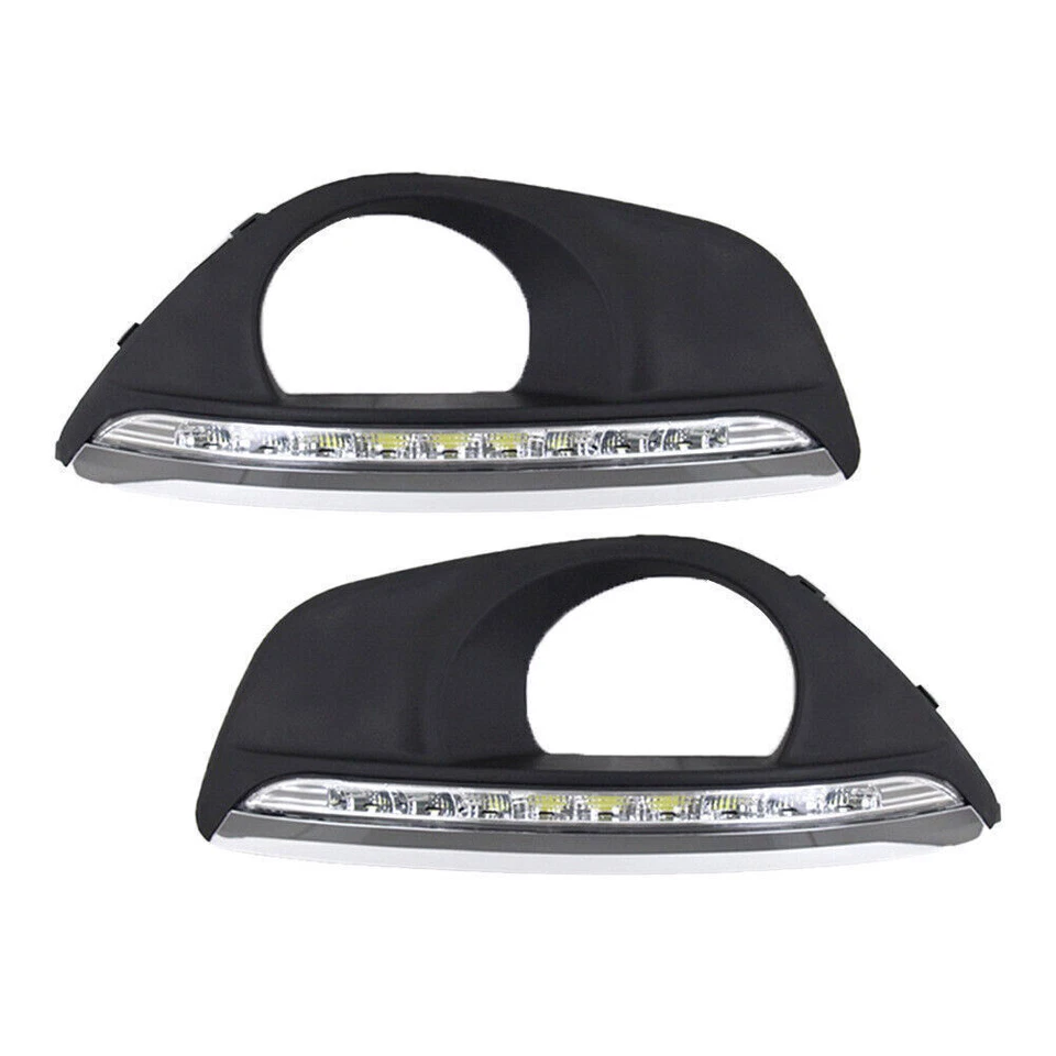 LED Daytime Running Lights DRL Fog Lamp Panel Refit For Hyundai Santa Fe 10-2012 Foto 2 de 4