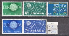 MTA0250.Island MNH 5v symbols europa UIT fish