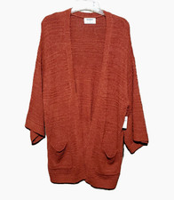 NEW Old Navy M Sweater Rust Orange Cardigan Oversized Duster Cozy Cabin Rustic