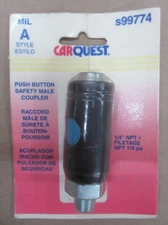 MILTON / CAR-QUEST S99774 A STYLE PUSH BUTTON MALE COUPLER