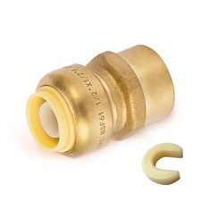 EFIELD (2 to100 Packs)1/2" Push Fit ×1/2"Female Adapter Brass Fittings Lead Free