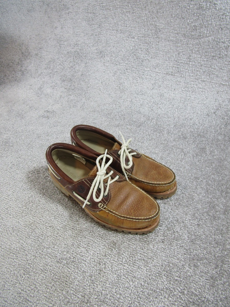 Timberland 3 Eye Boat Shoes Mens Size 8 Wide Brown Leather