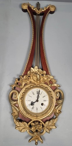 Large German 20th Century Lyre Shape Wall Clock - Picture 2 of 14
