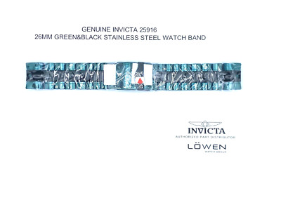 Authentic Invicta 25916 Green & Black  Stainless Steel  26mm Bracelet