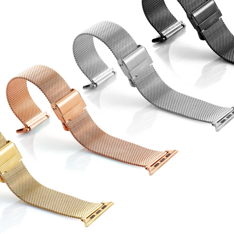 CINTURINO PER APPLE WATCH IN ACCIAIO IWO 14 W26 W46 W66 SMARTWATCH