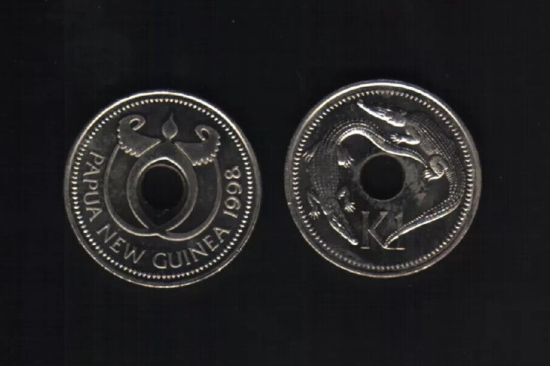 Papua New Guinea 1 KINA KM-6 1998 x 1 Crocodile UNC Papuan World Currency COIN