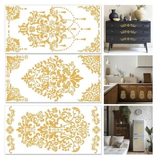 3 Sheets Vintage Flower Rub on Transfers for Crafts and Furniture 12×6inch 