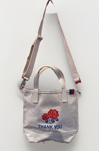 Bolso de Mano KULE Thank You de Lona Rojo Rosa Logo Bandolera Correa Mini Bolso de Mano - Imagen 6 de 14