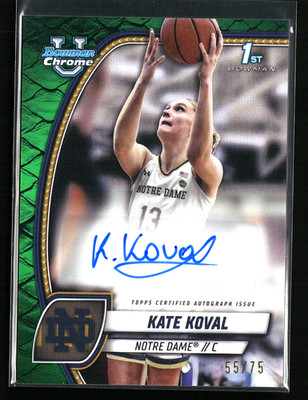 2024-25 Bowman Chrome U #42 Autographs Green Reptilian Kate Koval AUTO /75