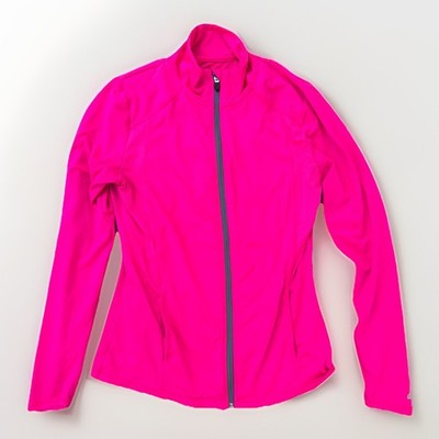 Athletic Works Hoodie Womens Medium M Pink Full Zip Jacket Gym Active Sweatshirt