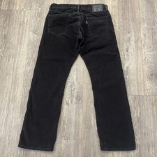 Levi’s 514 Corduroy Trousers Straight Leg Black Cotton Men’s 34W x 30L