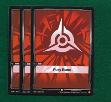 FURY RUNE 007/298 (3X) RIFTBOUND LEAGUE OF LEGENDS RUNE ENGLISH REGULAR