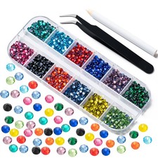 Amrules 2520Pcs Crystal Flatback Rhinestones, Multicolor for Crafts