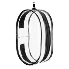 Figure Display Bag, 3 x 4.3 x 7.3" Oval Dolls Display Bag, Black