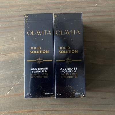 Olavita Liquid Solution Age Erase Formula Anti-Aging 1.01oz 30ml 2 Pack Exp 6/28
