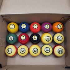 Vintage Brunswick Centennial Pool / Billiard Balls 1-15 Set