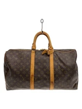 LOUIS VUITTON Boston Bag Keypall 50_Monogram Canvas_BRW PVC Brown Used