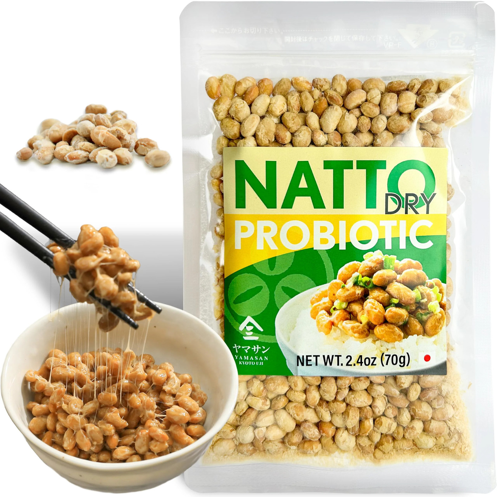 YAMASAN KYOTO UJI Japanische Natto Fermentierte Sojabohne, gefriergetrocknete Natto Bohnen,