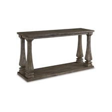 Johnelle Casual Sofa Table, Plank-look Framed Tabletop, Weathered Finish, Elm...