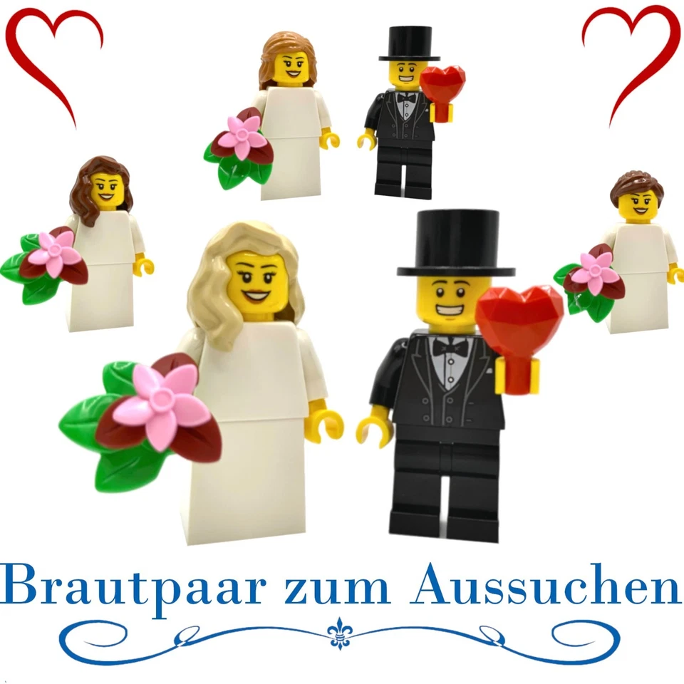 LEGO® Minifiguren: Hochzeit – Brautpaar ❤️ Braut & Bräutigam ❤ Verlobung – NEU