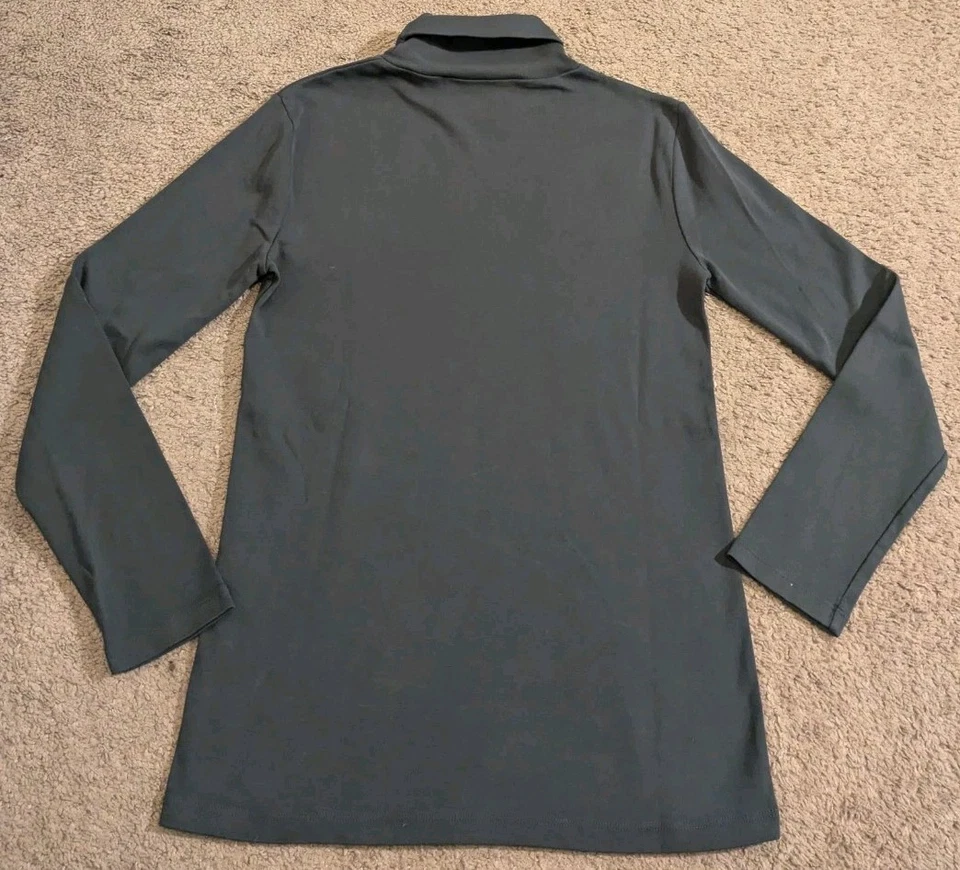 Grúa Negra Algodón Orgánico Cuello Alto Azul Marino Oscuro Hecho en EE. UU. Para Mujer XS Foto 3 de 4