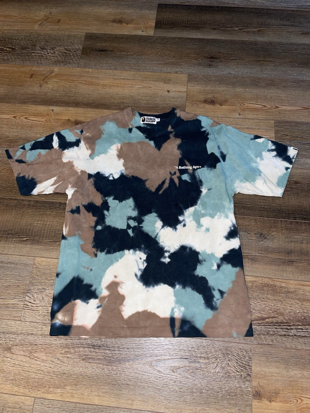 A Bathing Ape Bape Dyed Letter / Faded Graphic Shirt Relaxed Fit Men Medium Tee
