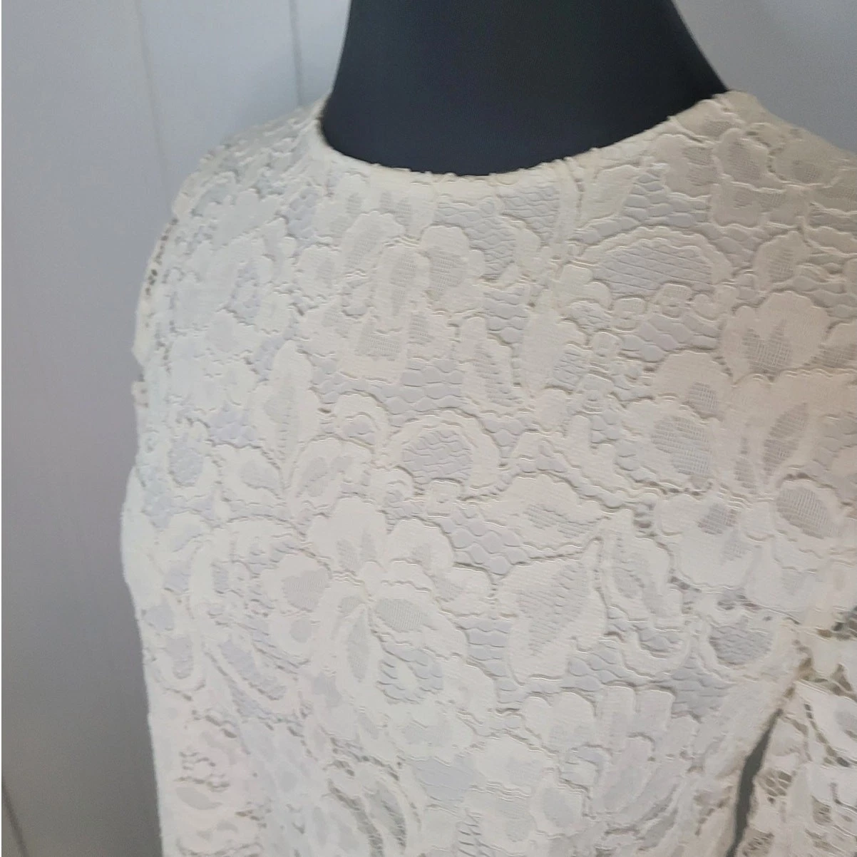 Top Kate Spade New York donna 0 bianco arazzo pizzo manica 3 4 femminile elegante