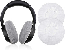 100 Pcs Disposable over Ear Headphone Covers Stretch,8.5 Cm,White