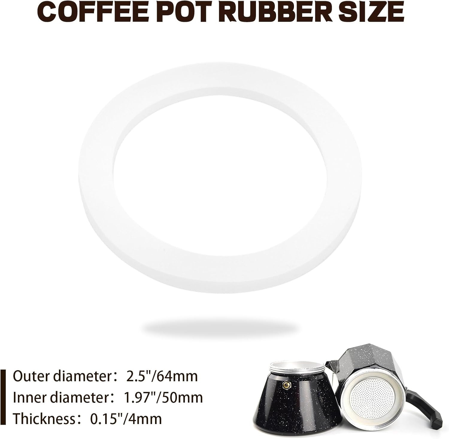 Gasket Seal Rings for Aluminium Stovetop Coffee Maker Pots  Part Spare Food Grad