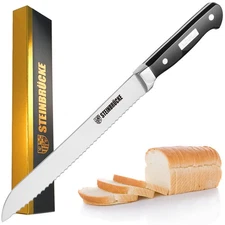 Bread Knife 10 inch Serrated Ultra Sharp Carbon Steel Kitchen Chef Bread Knife