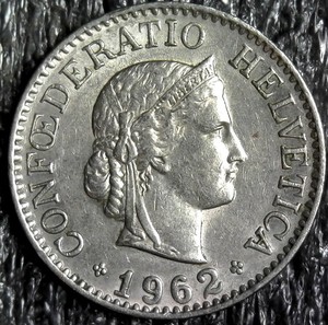 1962 Swiss 10 Rappen Foreign World Coin KM#27 (z1263)