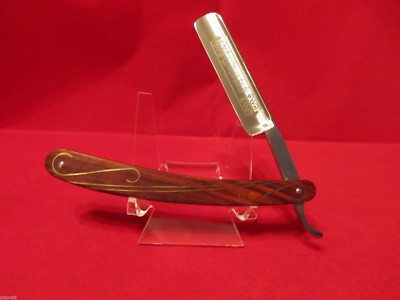 Custom Straight Razor Knife Solingen Germany Cocobolo Wood Exotic Inlay Nice A