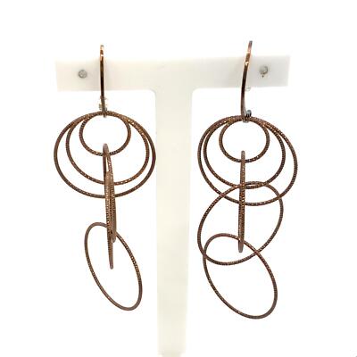 Vtg Sterling JCM Jacmel Mauritius Italy Multi Circles Intertwine Dangle Earrings