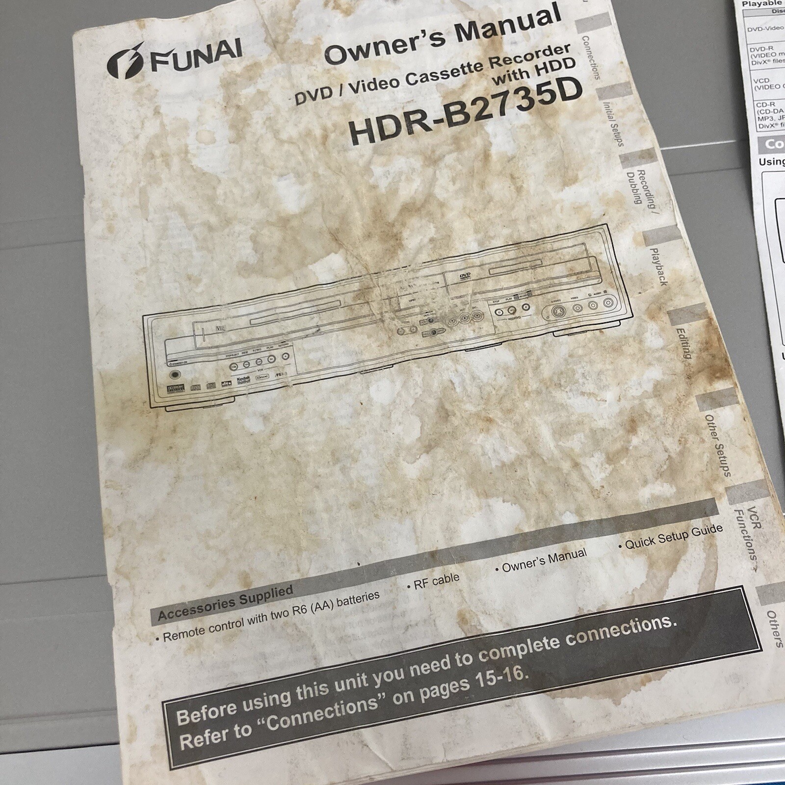 Funai HDRB2735D Video Cassette HDD DVD Recorder Combi *SPARES OR