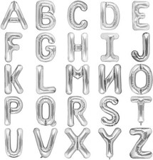 40in Silver Large Letter Foil Balloon Birthday Wedding Holiday Party Supplies