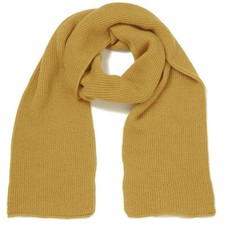 Gant Rugger, Ribbed Knit Scarf, 78" x 7", acrylic, sunflower, NEW  FREE Ship 