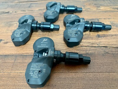 TPMS Tire Pressure Sensors and Black Valve Stems HUF For BMW 1 Series 2007-2010 