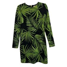 MICHAEL KORS NWT Long Sleeve Palm Leaf Print Sheath Dress S