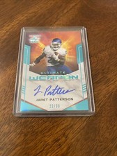 2021 LEAF ULTIMATE DRAFT TEAL RC ROOKIE JARET PATTERSON AUTO AUTOGRAPG 22/30 🏈