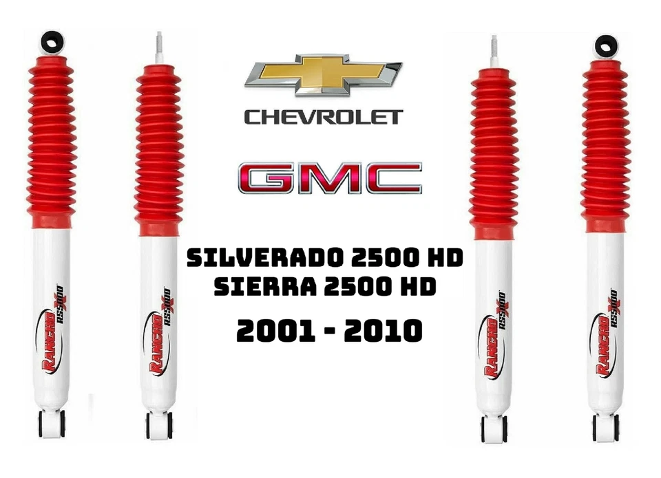 Kit de amortecedores dianteiros e traseiros Rancho conjunto para Chevy Silverado GMC Sierra 2500 HD 4WD - Imagem 2 de 4