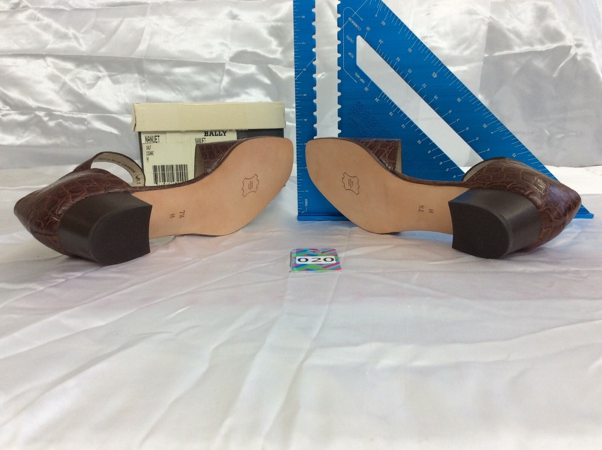 Bally Brown Leather Italy Strap Slingback Women
