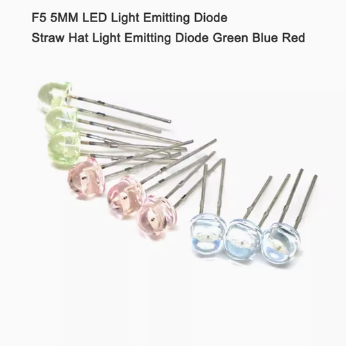 F5 5MM LED Leuchtdiode Strohhut Leuchtdiode grün blau rot - Bild 1 von 3
