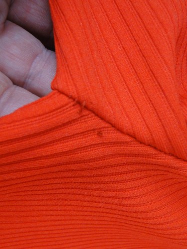 Vintage Momentum Kleid rot V-Ausschnitt Color Block Langarm volle Länge 60er 70er - Bild 17 von 23